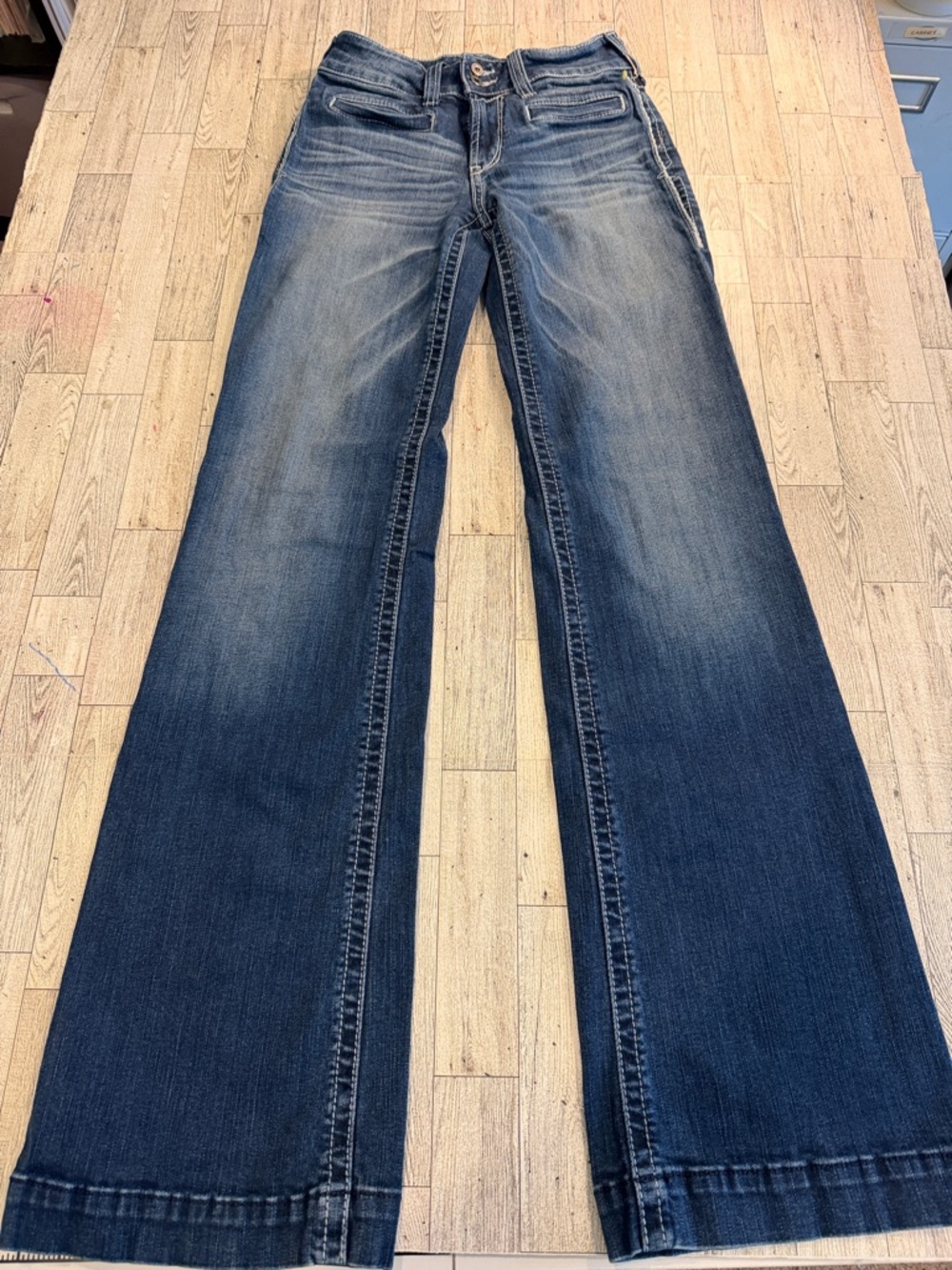 Ariat Women's Dark to Medium Wash Wide Leg Jeans